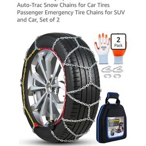 Auto-Trac Snow Chains HKN140 Automatic Locking Tire Chains Set of 2 for SUV Car